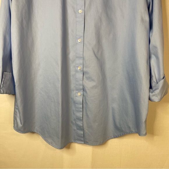 LIZ CLAIBORNE Blue 3/4 Sleeve Button Down Shirt Work Collared Size Large - Picture 4 of 14
